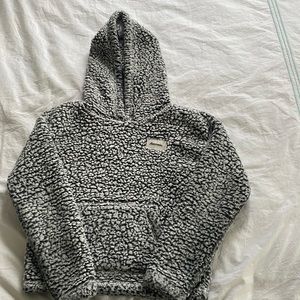 Abercrombie kids, black and white Sherpa hoodie size 11/12.
